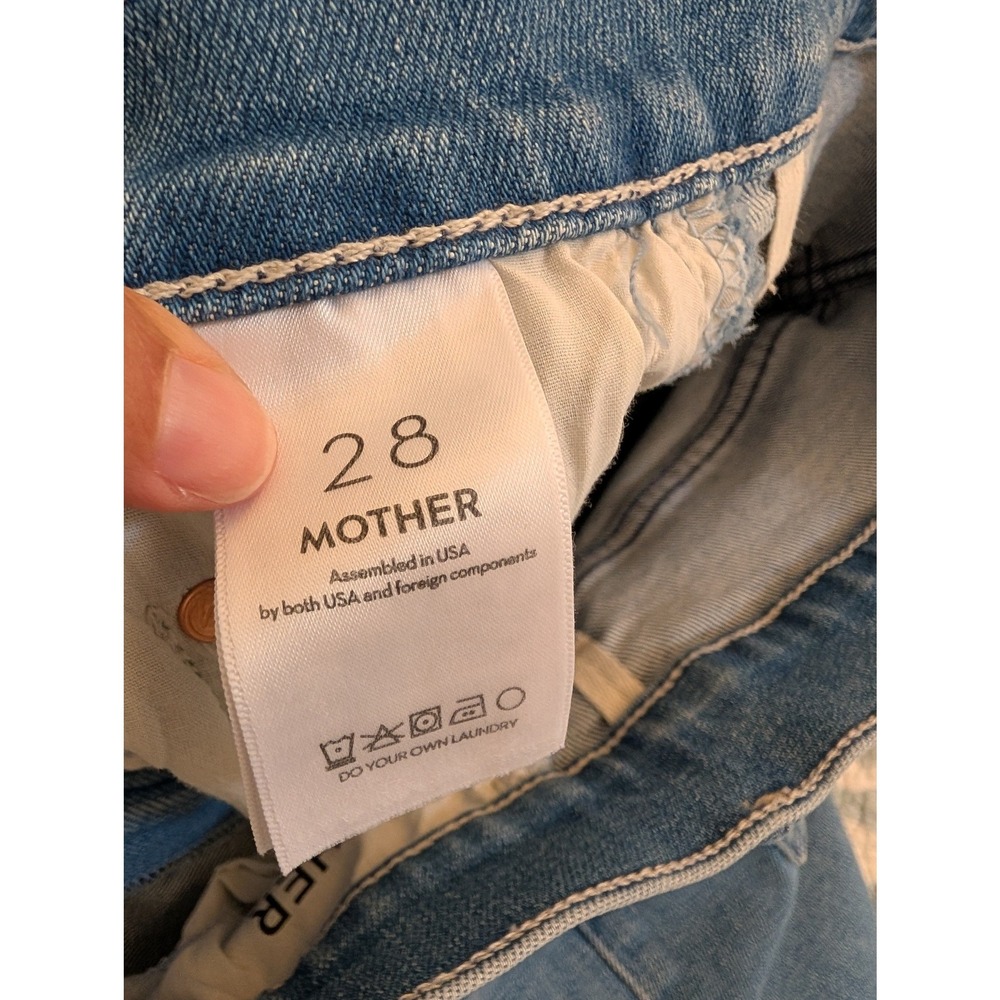 MOTHER The Split Second Denim Midi Skirt Mediterranean Muse Blue 28 Western - Picture 7 of 13